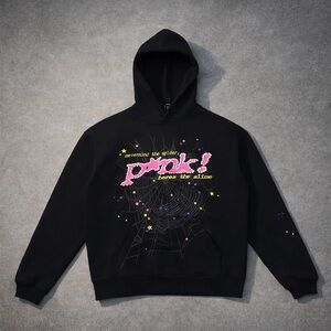 Sp5der P*nk Hoodie ‘Black’